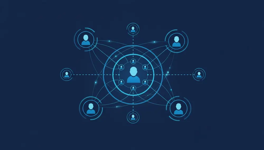 Rete di contatti collegati in un gruppo Telegram