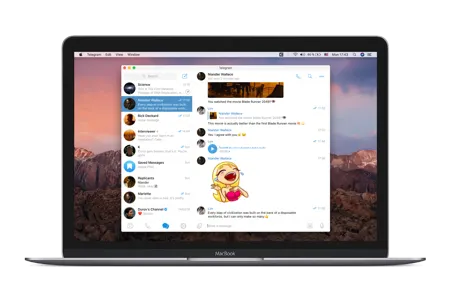 Telegram per macOS aperto su un MacBook
