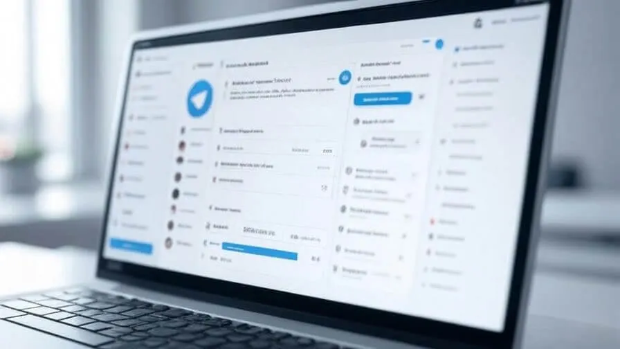 Telegram per PC aperto su un portatile sulla scrivania